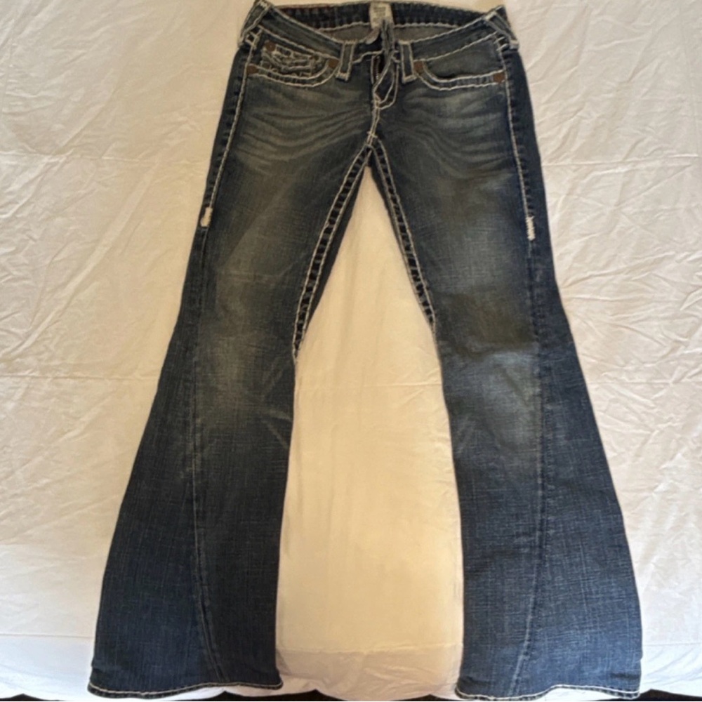 True Religion Women's Dark Blue Flare Jeans RARE VINTAGE